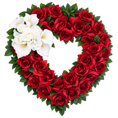 Silk Heart Flowers | Cemetery Flowers